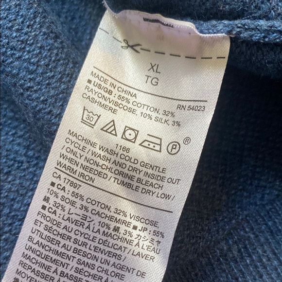 Banana Republic Blue Colorblock Men's Sweater Size Extra Large - Picture 9 of 9